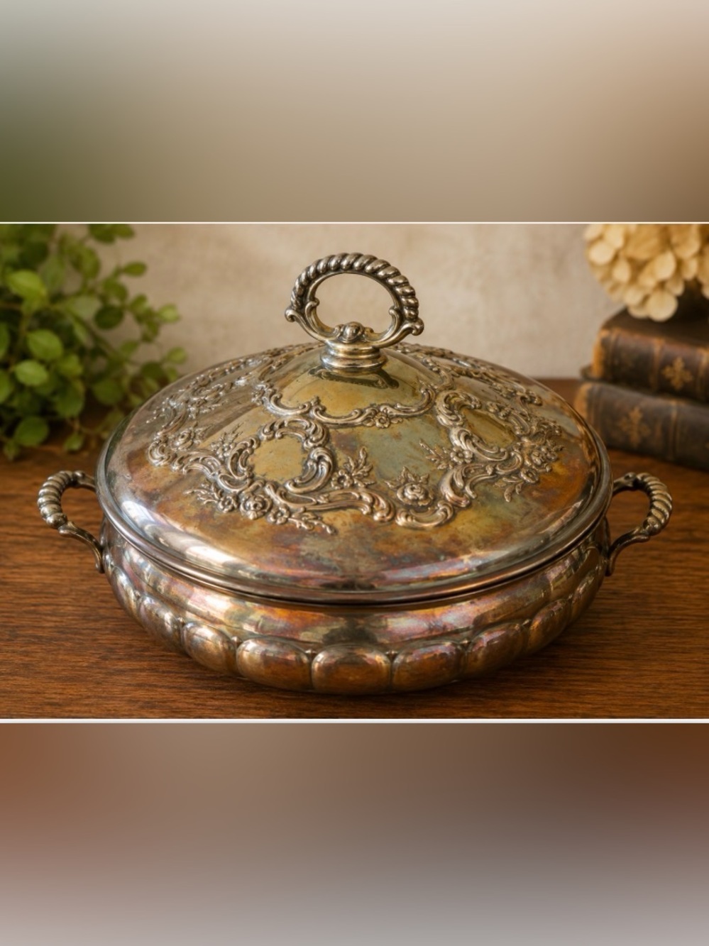 Vintage Viking Plate Silver Plated Brass Covered Serving Dish Canadian 1930s-40s